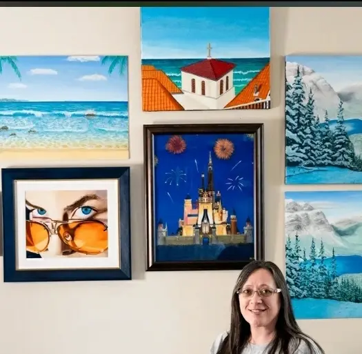 Jodi with Paintings Jodi with Paintings